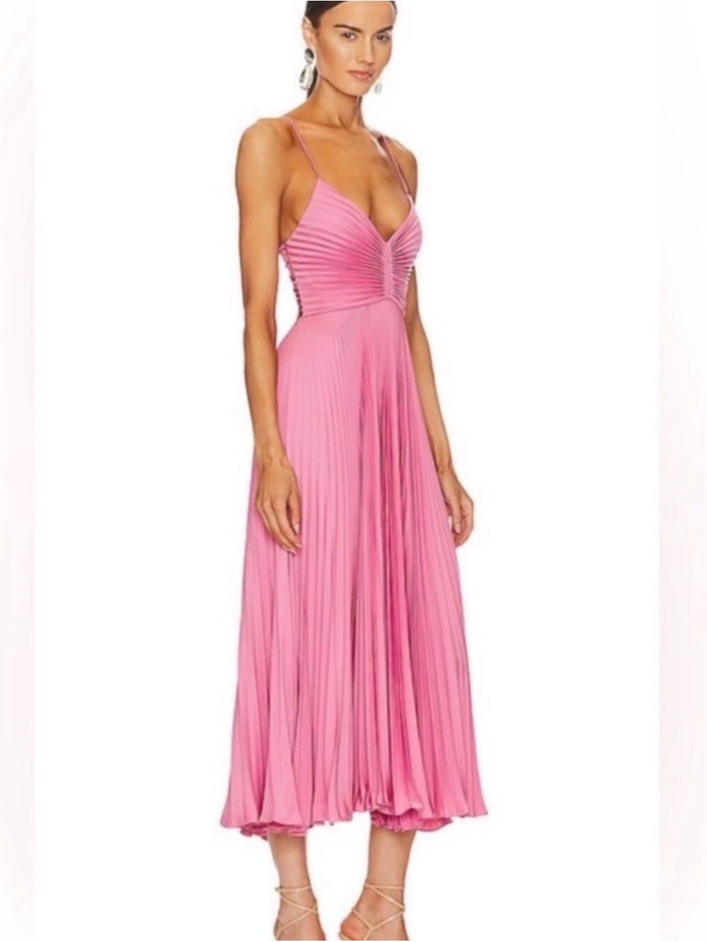 A.L.C. Pleated Maxi Dress in Pink Size 6